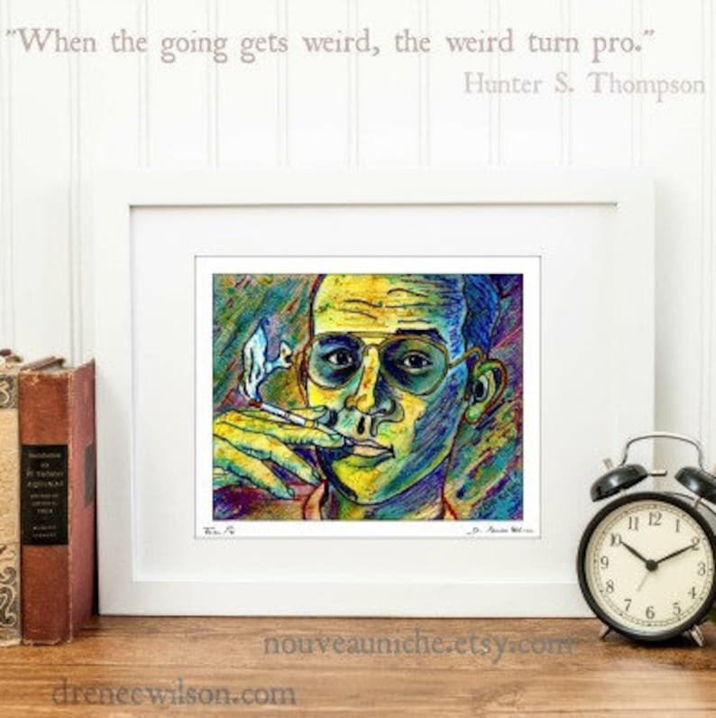 The Weird Turn Pro, Hunter S Thompson Wall Art Prints, Aesthetic Indie Room Decor, Fear and Loathing in Las Vegas, Journalism Gift image 4