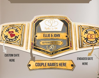 Custom Wedding Celebration Championship Belt - Personalized Gift for Bride and Groom - Unique Marriage Keepsake - Wedding Party Décor