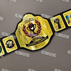 Esports Gaming Championship Belt, Customizable Gamer Trophy Belt, Award for Tournaments, Streamers & Pro Gamers Title Belt