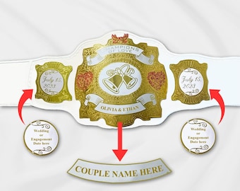 Custom Wedding Celebration Championship Belt - Personalized Gift for Bride and Groom - Unique Marriage Keepsake - Wedding Party Décor