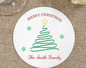 Custom Christmas Party Coasters: Absorbent Fabric Drinks Mat Set