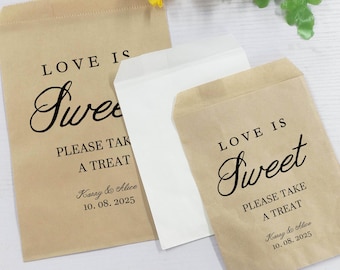 Wedding Party Cookie Bag, Love Is Sweet Paper Biscuit Bag, Chocolate Wedding Bags, Candy Bags, Take Home Dessert, Sweet Treat Bag, Donut Bag