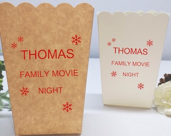 Cubo de palomitas personalizado para fiestas: Caja de palomitas personalizada para la noche de cine, ideal para la familia