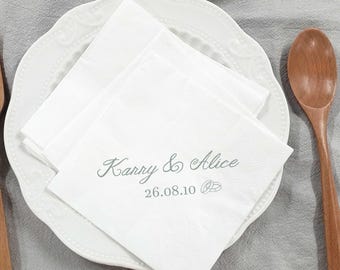 Gepersonaliseerde bruiloftsservetten: gepersonaliseerde cocktailservetten voor feestjes