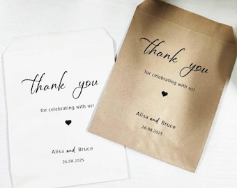 Personalized Thank You Favor Bags: Wedding, Bridal Shower, Party