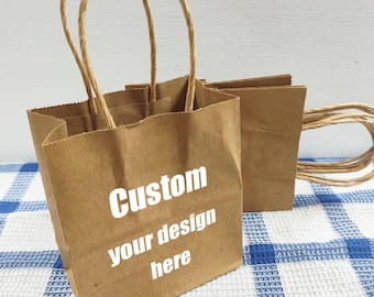 Personalized Kraft Paper Gift Bags: Custom Design Party Favors