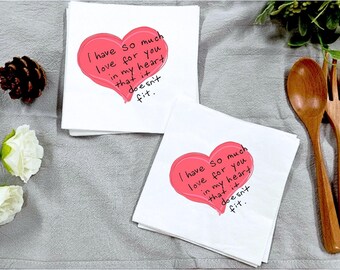Servetten So Much Love - For My Person Valentijnsservetten, leuk cadeau voor koppels, unieke valentijn, schattig liefdesjargon, hartdecor, romantisch diner