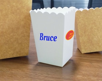 Cubo de palomitas personalizado: Recipiente reutilizable para una noche de cine familiar