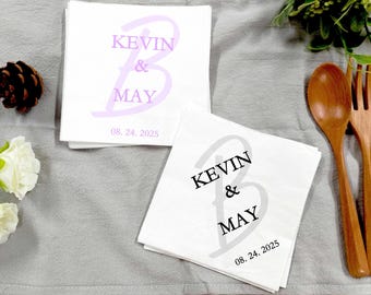 Custom Wedding Cocktail Napkins: Monogrammed Party Decor