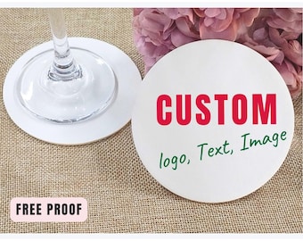 Customizable Paper Coasters: Wedding, Birthday, Logo Design