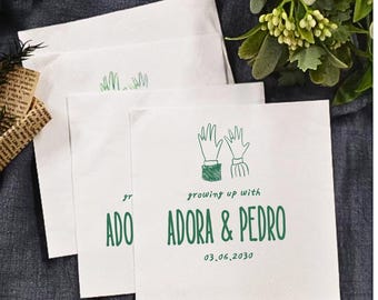 Aangepaste bruiloftservetten, gepersonaliseerde cocktailservetten, dinerservetten, modern minimalistisch bruiloftsdecor, bruiloftsservetten