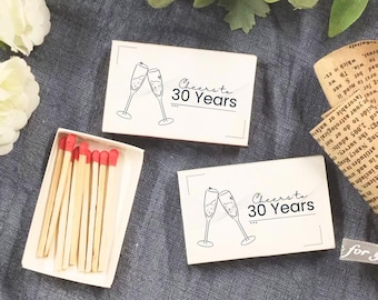 Custom Birthday Matchbox Favors: Aged to Perfection Party Supplies