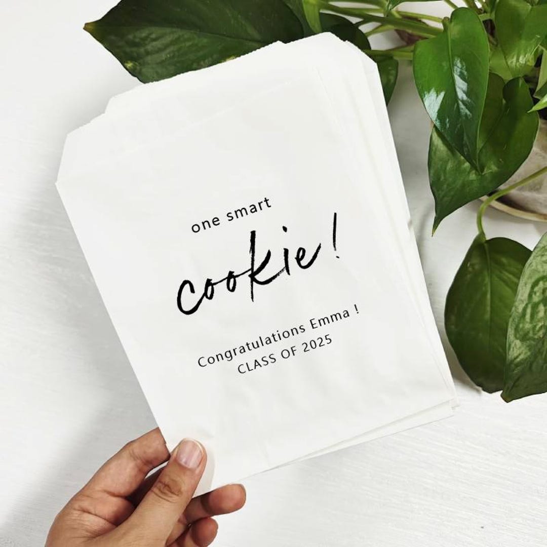Personalized Graduation Favor Bags: One Smart Cookie, Class of 2025 - Etsy