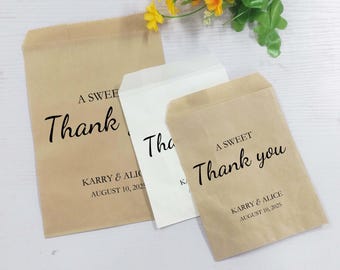 Personalized Wedding Favor Bags: Cookie, Donut, Treat - Custom Colors