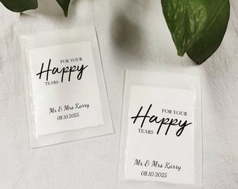 Paquetes de pañuelos personalizados para bodas: Regalos Happy Tears