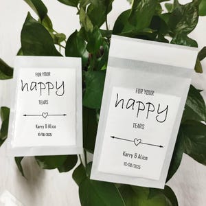 Happy Tears Wedding Tissues Packets, Personalised Wedding Tissue Packs, For Your Happy Tears, 100% Editable Text, Wedding Favour Bags, DIY