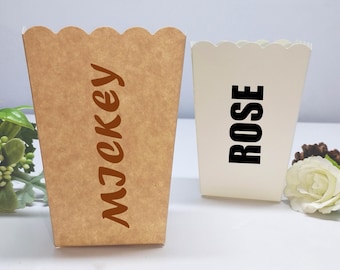 Popcorn Eimer mit Namen, Benutzerdefinierte Popcorn Tasse, Geburtstag/Bachelorette/Familienfilm Nacht/Gastgeschenk Kinder Geburtstag/Gastgeschenk/Party Dekoration