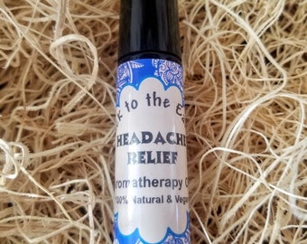 HEADACHE RELIEF Aromatherapy Oil w/Pure Essential Oils- Natural Tension Taming Headache Remedy