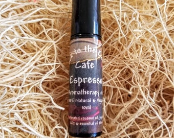 CAFE ESPRESSO Aromatherapy Perfume Oil w/Pure Essential Oils- Fresh Brewed Coffee w/a Shot of Vanilla