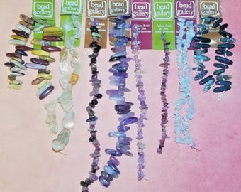 Gemstone Bead Strand Bundle/Lot- Amethyst/Citrine/Tourmaline/Ametrine/Agate++