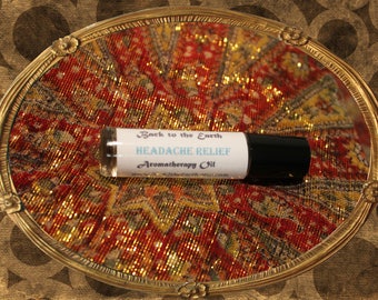 HEADACHE RELIEF Aromatherapy Oil w/Pure Essential Oils- Natural Tension Taming Headache Remedy