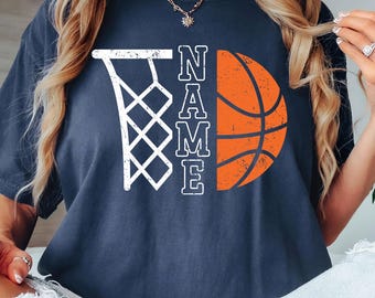Comfort Colors® Customized Basketball Shirt, Your Name Basketball Shirt, Personalized Basketball Shirt, Game Day Shirt, Basketball Season