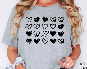 Valentines Day Shirt, Heart Shirt, Valentines Day Shirts For Women, Teachers Valentines Day Shirt, Cute Heart T-shirt, Cute Valentine Shirt