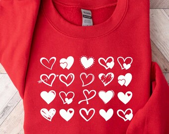 Valentines Day Sweatshirt,Heart Shirt, Valentines Day Shirts For Women,Teachers Valentines Day Shirt, Cute Heart Shirt,Cute Valentine Shirt