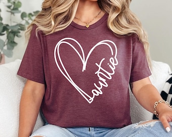 Aunt T-shirt, Auntie Shirt, Pregnancy Announcement,Gift for Aunt,Pregnancy Reveal To Aunt,Cool Aunt Shirt,Auntie Heart Shirt,Gift for Sister