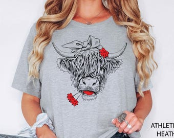 Cute Cow Shirts, Heifer Sweatshirt, Highland Cow Shirt, Cow Gifts For Her, Farm T-shirt, Ranch Tee, Farmer, Cowgirl, Bull Shirt, Cow T-shirt