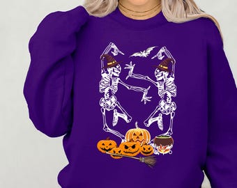 Dancing Skeleton Sweatshirt, Halloween Party Dancing Funny Halloween, Halloween Party Sweatshirt, Halloween Costume,Halloween Skeleton