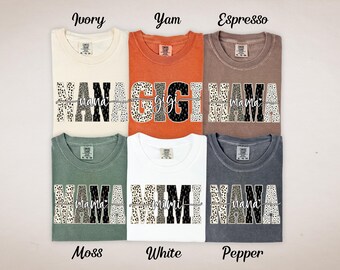Comfort Colors® Nana Mimi Gigi T-shirt, Mothers Day T-Shirt, Family Matching Shirt, Christmas Gift For Her, Mama Shirt, Gigi Mimi Nana Shirt
