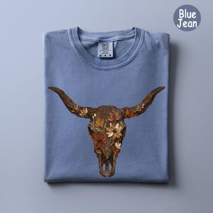 Comfort Colors®Boho Cow Skull Shirt, Western Graphic Tee, Bull Skull Shirt,Cowgirl Tshirt, Cowboy Shirt,Country Girl Shirt, Western Clothing image 16