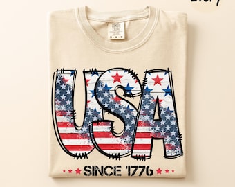Comfort Colors® Retro USA Shirt, 4th of July Shirt, Usa T-Shirt, Big USA Tshirt, USA Shirt, Usa Tee, Usa TShirt, 4th of July Gift, Usa Lover