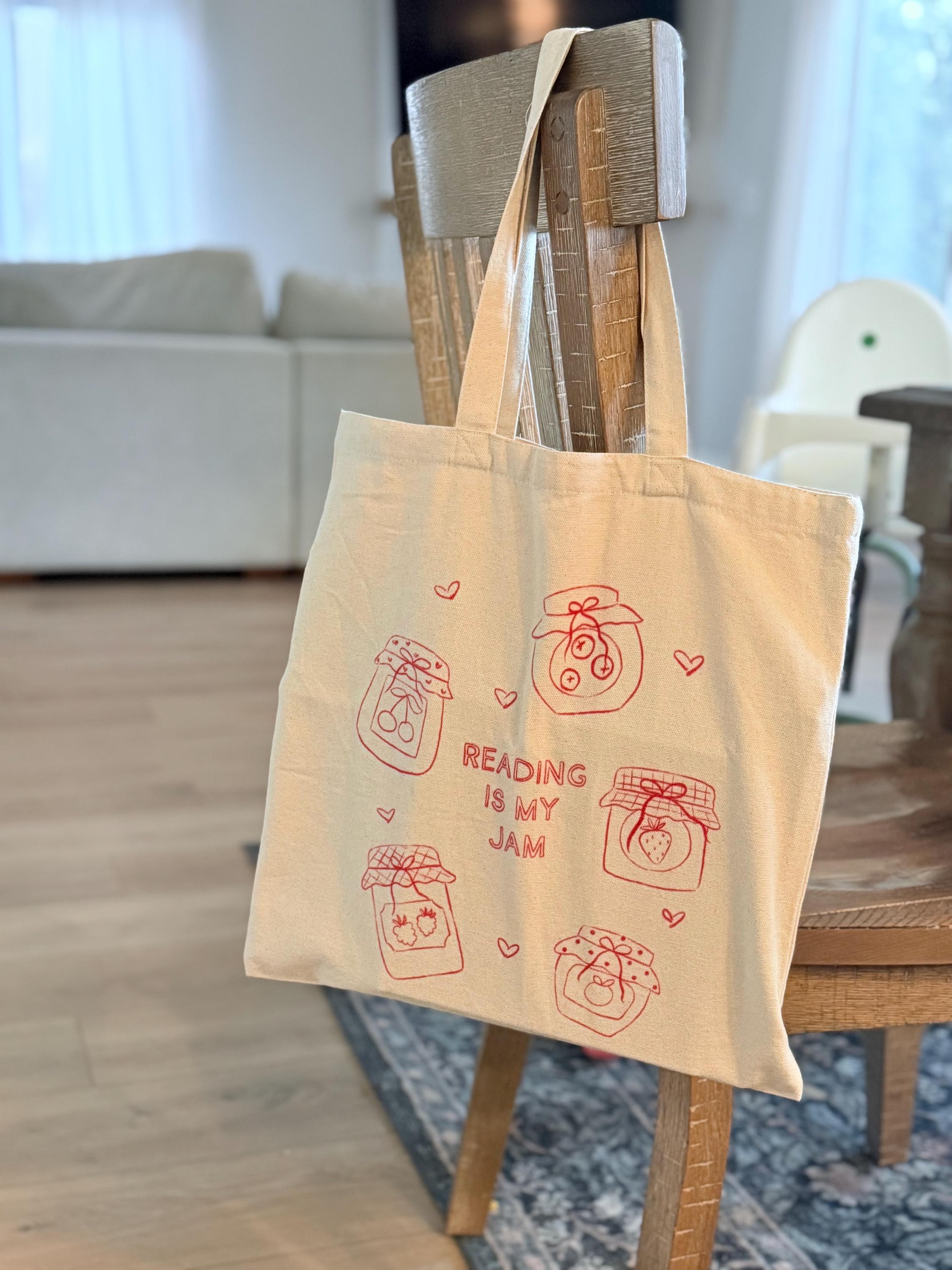 Cotton tote bag for library books reading is my jam