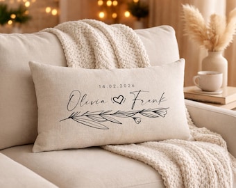 Cuscino personalizzato per coppie, cuscino personalizzato per la famiglia, regalo di fidanzamento per la coppia, regalo di nozze personalizzato, cuscino decorativo