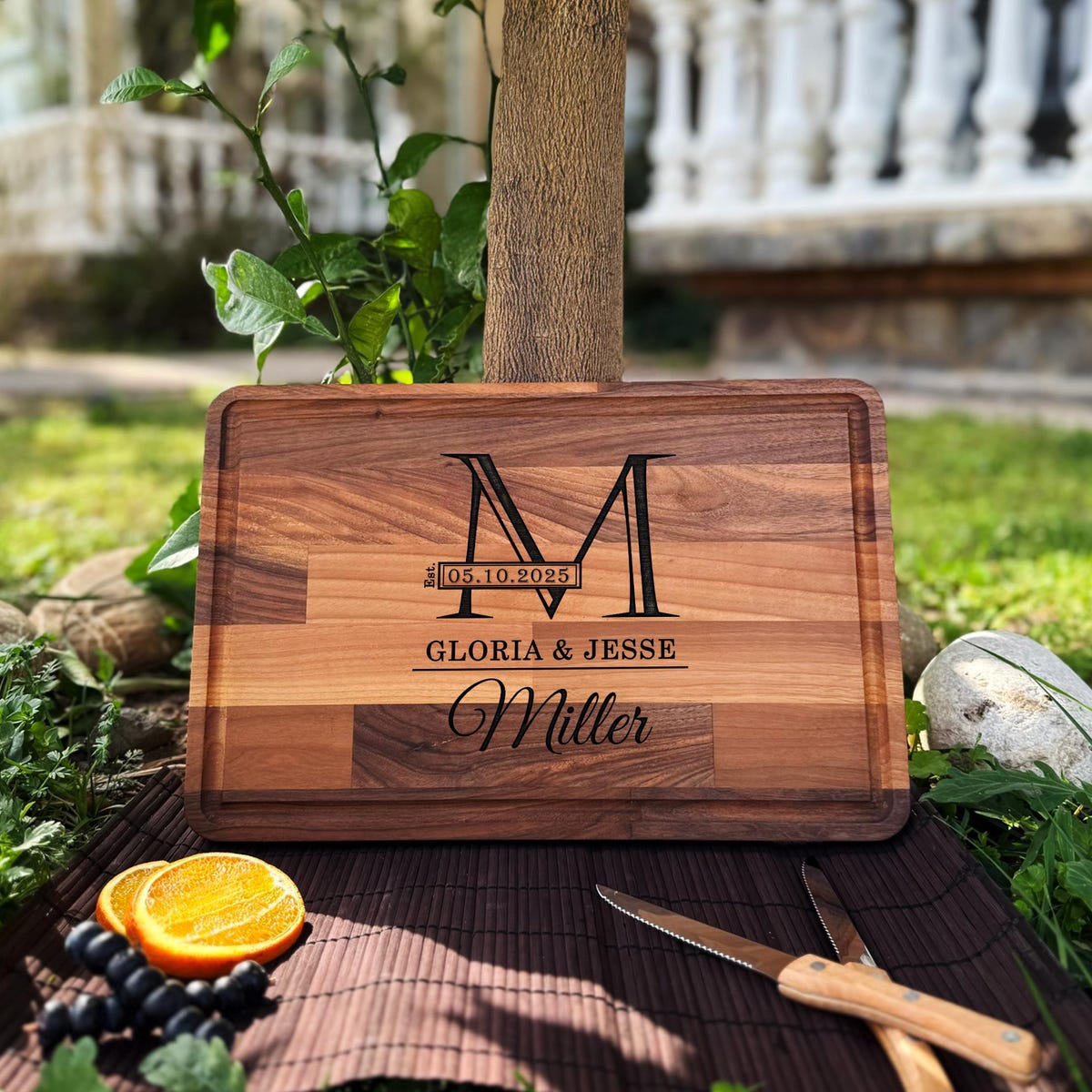 Custom Couple Board with Initials and Date, Beautiful Wedding Gift, Bridal Shower and Anniversary Gift, Newlywed Gift