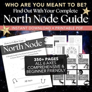 Guia de Leitura de Mapa Natal, Como Ler Seu Mapa Natal | Astrologia PDF e Caderno de Exercícios | Guia de Astrologia do Nodo Norte para Imprimir | Download Digital