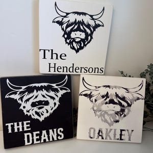 Personalized Highland Cow Sign