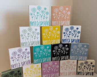 Spring Tier Tray Decor/ Hello Spring