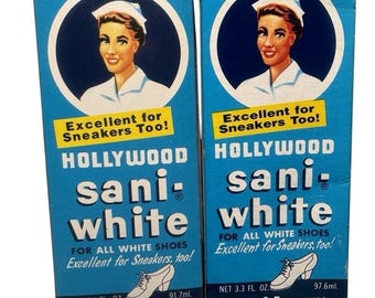Vintage Hollywood Sani-White nettoyant pour chaussures pour toutes les chaussures blanches Baskets