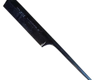 Vintage Matador Lady ACE 385/8.5 G Hard Rubber Rat Tail Comb Black Austria 8.5"