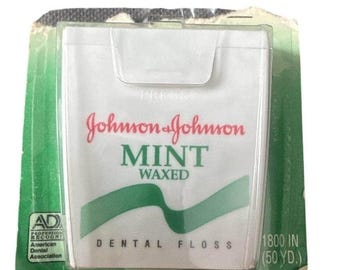 Johnson Johnson Mint Waxed Dental Floss 1800 Inch 50 Yard New 1991