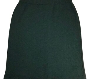 St. John Essentials Marie Gray Hunter Green Santana Knit Pencil Skirt Size 4 USA