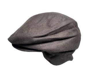 Casquette plate isolée en mélange de laine marron SCALA Classica pour homme, taille L