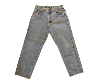 LL Bean Double L Relaxed Straight Leg Jeans Light Wash Blue Denim Distressed