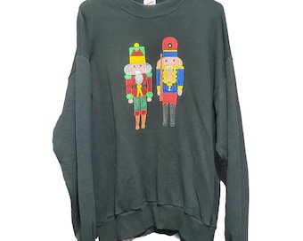 Jerzees Nutcracker Sweatshirt Christmas Holiday Crewneck Pullover Winter XLarge