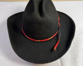 Dorfman Pacific Black Wool Cowboy Hat Size 7 1/4 Western Style Made in USA