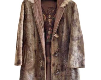Vintage Faux Fur Toggle Duffle Coat: Robert Lewis SKUA, XS
