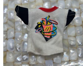 Vintage 1990 Barbie McDonalds Fun Time Doll Shirt White Graphic Snap Tee Mattel